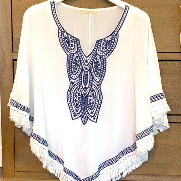 Poncho style cotton blouse - Picture 1 of 1